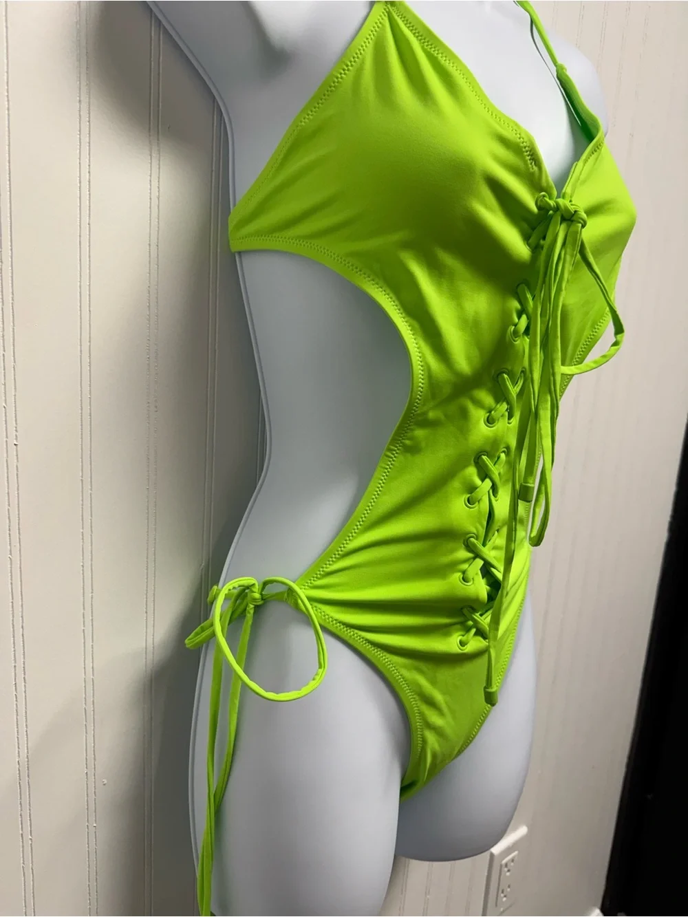Skims Recycled Swim Lace Up Monokini Medium NWT